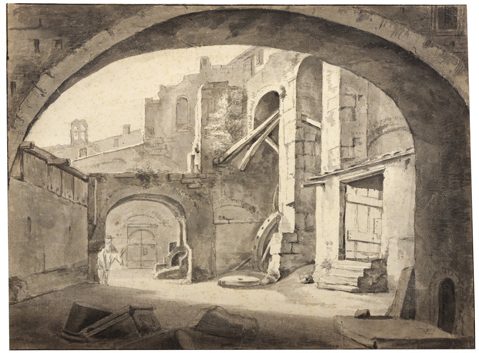 Gezicht op een Italiaanse binnenplaats